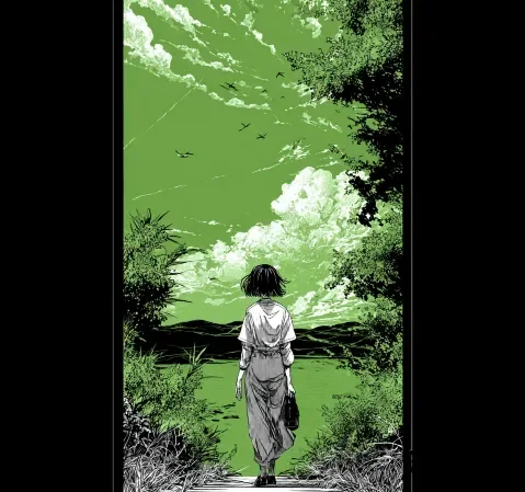 日常题材作品条目封面，画面为窗边书桌与摊开的记事本
